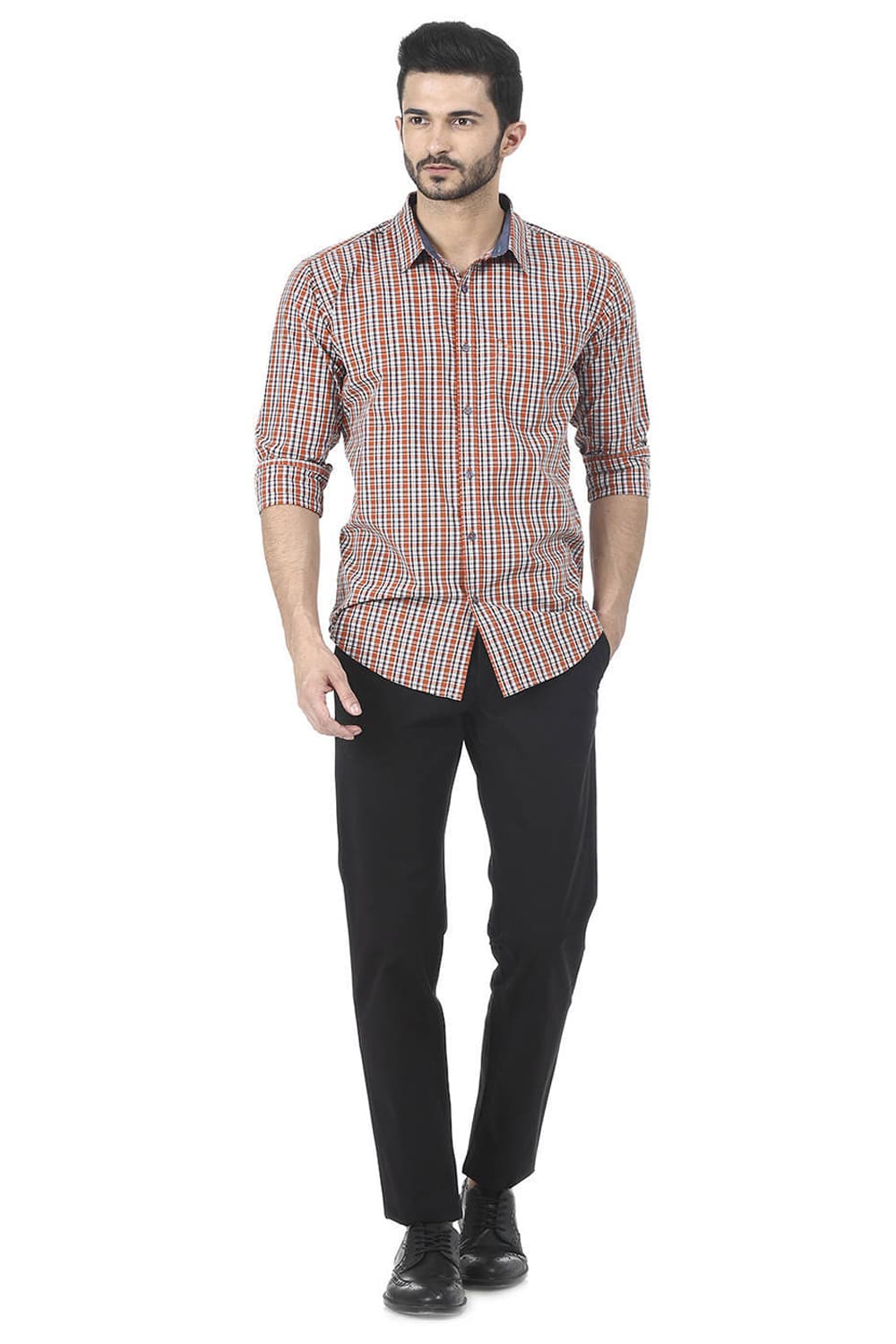 BASICS SLIM FIT CHECKS SHIRT