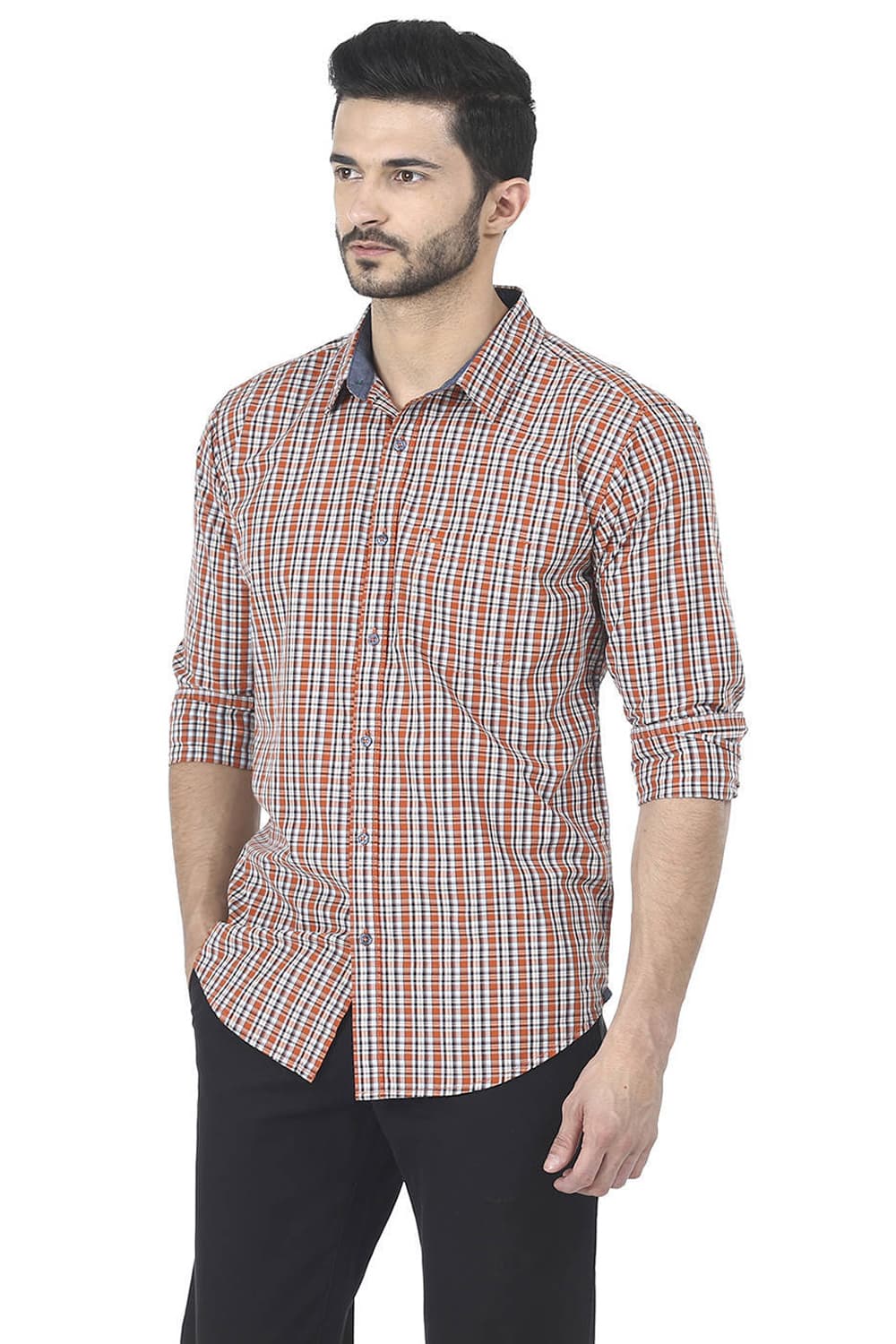 BASICS SLIM FIT CHECKS SHIRT