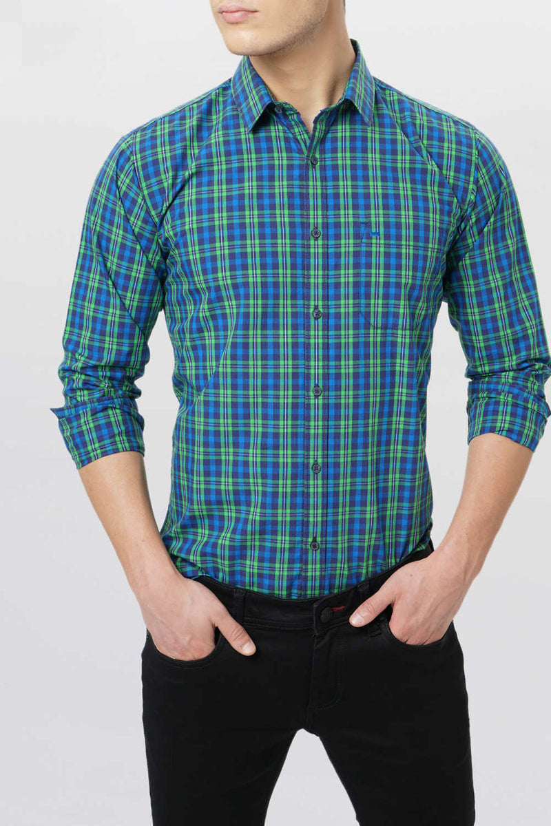 BASICS SLIM FIT CHECKS SHIRT