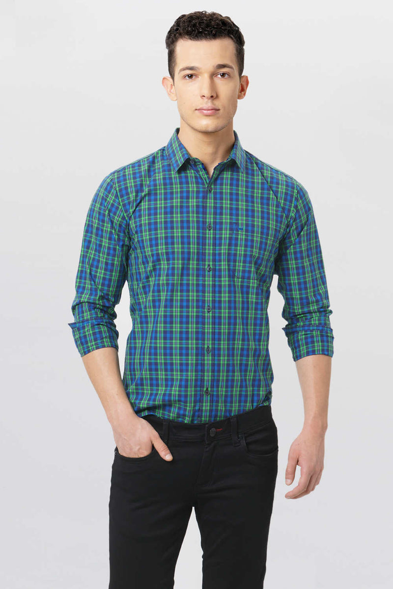 BASICS SLIM FIT CHECKS SHIRT