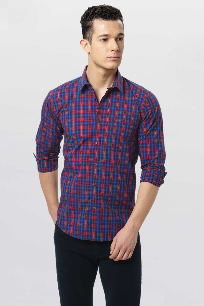 BASICS SLIM FIT CHECKS SHIRT