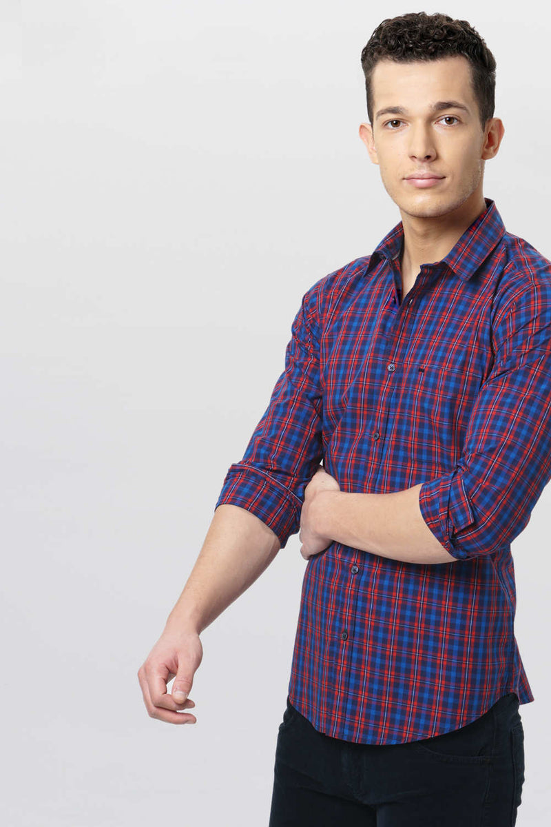 BASICS SLIM FIT CHECKS SHIRT