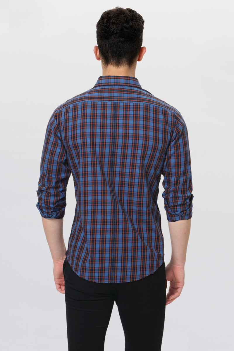 BASICS SLIM FIT CHECKS SHIRT