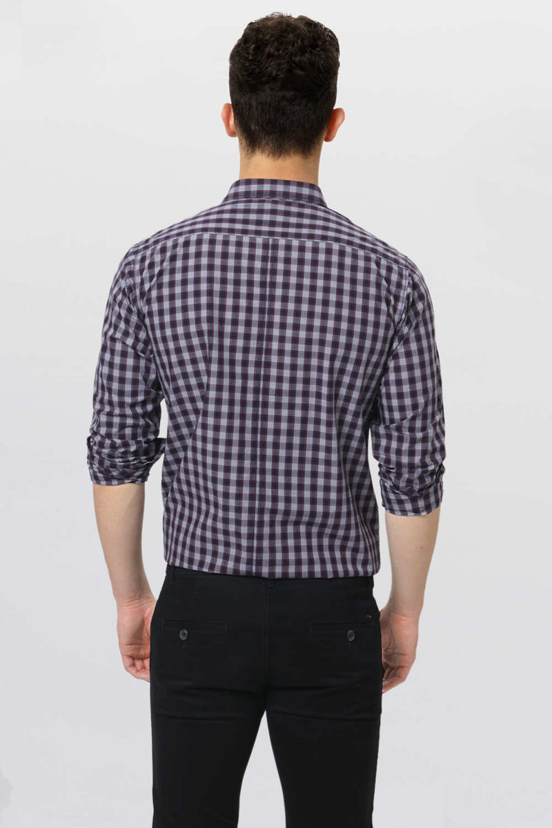 BASICS SLIM FIT CHECKS SHIRT