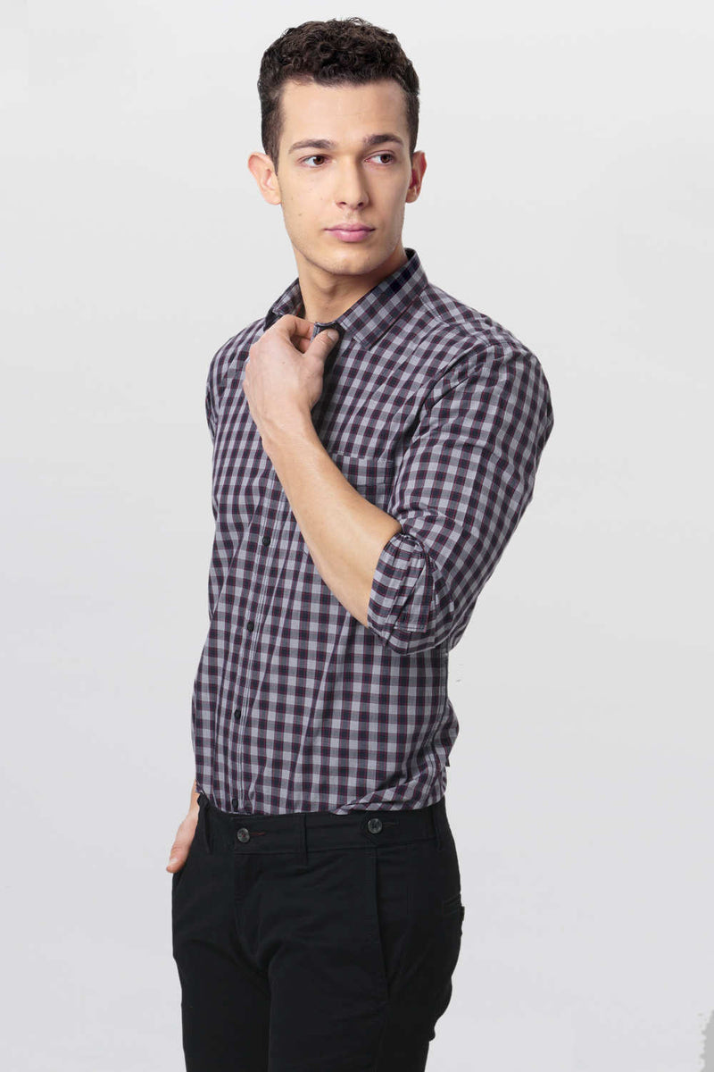 BASICS SLIM FIT CHECKS SHIRT