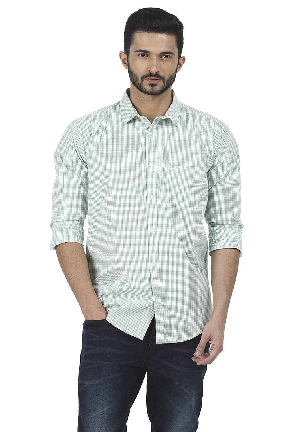 BASICS SLIM FIT CHECKS SHIRT