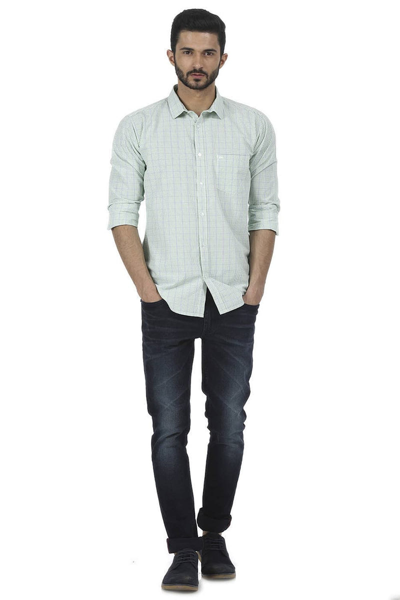 BASICS SLIM FIT CHECKS SHIRT