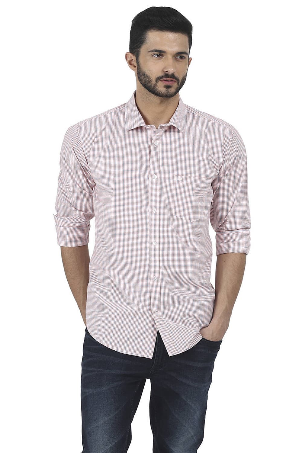 BASICS SLIM FIT CHECKS SHIRT