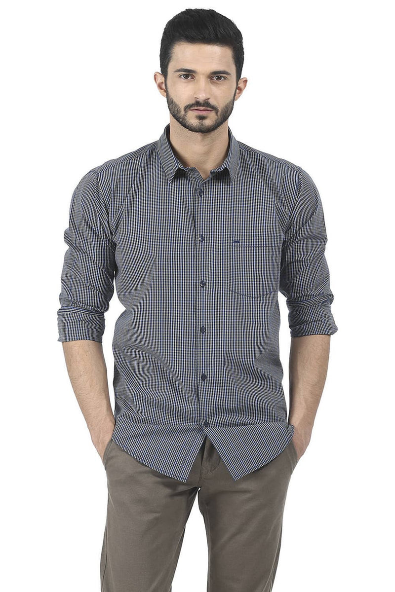 BASICS SLIM FIT CHECKS SHIRT