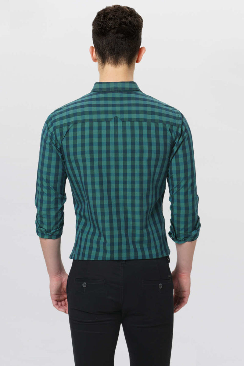 BASICS SLIM FIT CHECKS SHIRT