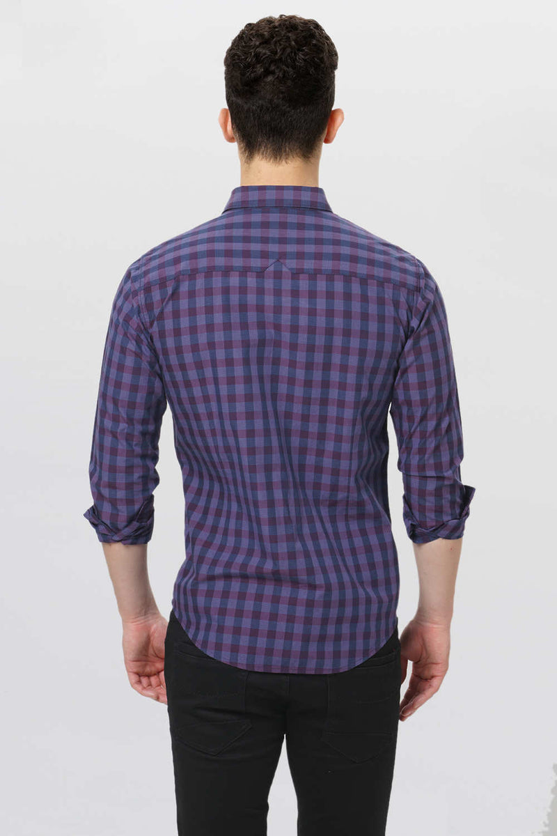 BASICS SLIM FIT CHECKS SHIRT