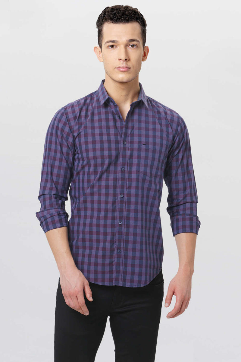 BASICS SLIM FIT CHECKS SHIRT