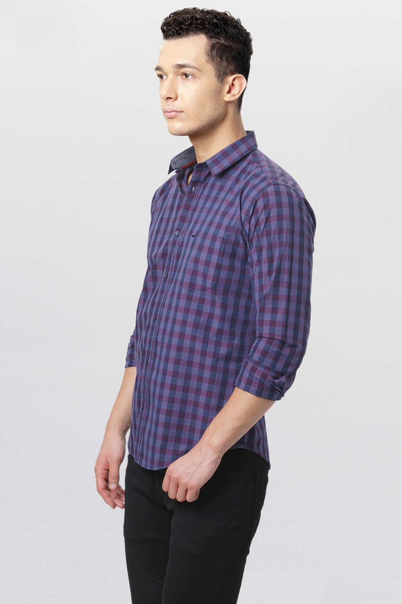 BASICS SLIM FIT CHECKS SHIRT