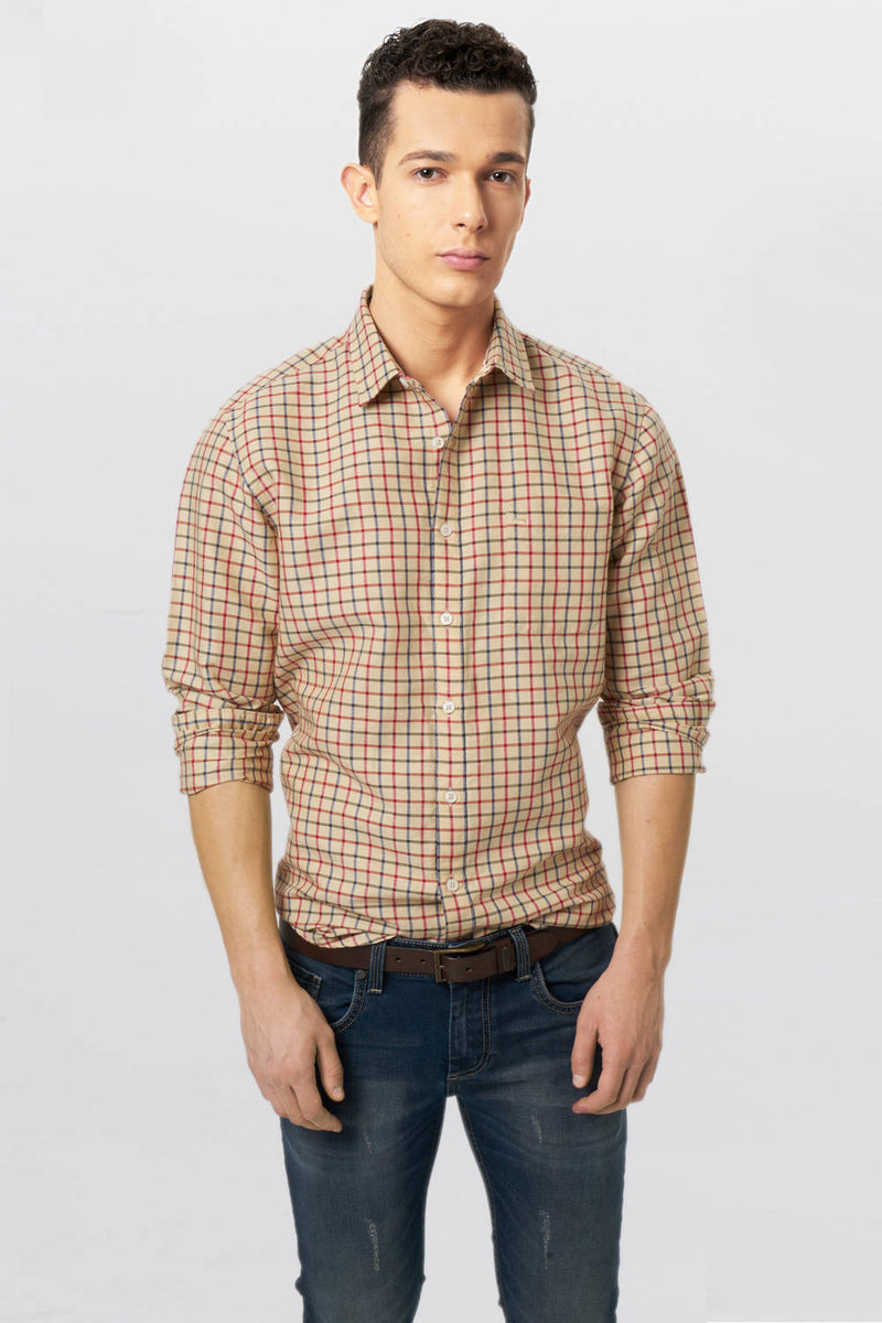 BASICS SLIM FIT CHECKS SHIRT