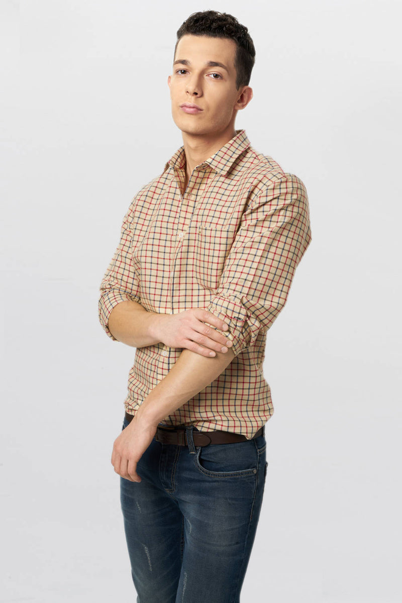 BASICS SLIM FIT CHECKS SHIRT