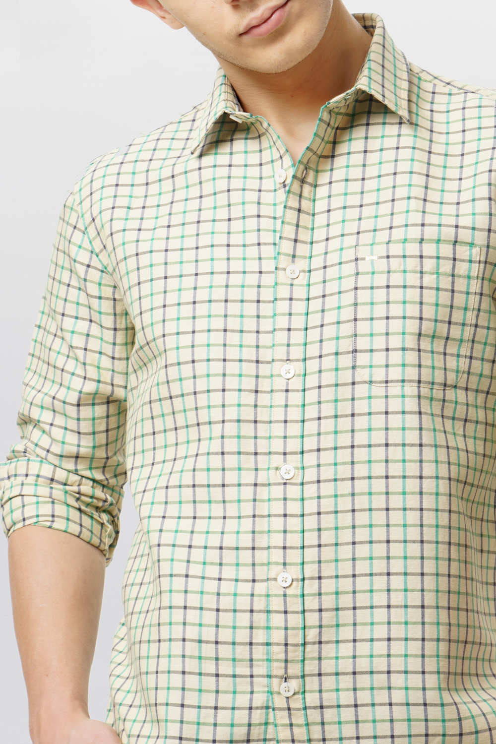 BASICS SLIM FIT CHECKS SHIRT