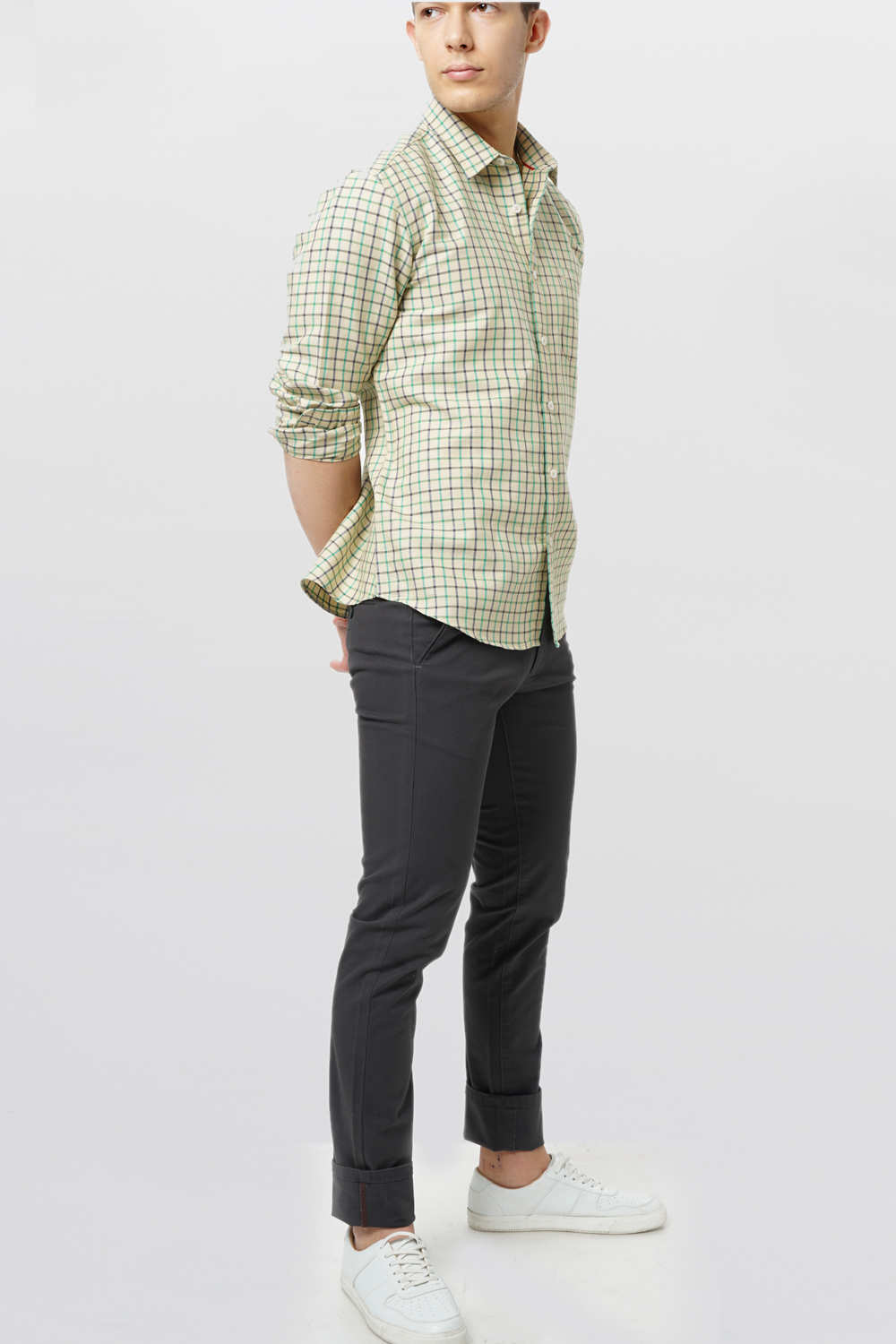 BASICS SLIM FIT CHECKS SHIRT