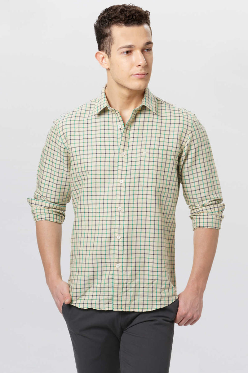 BASICS SLIM FIT CHECKS SHIRT