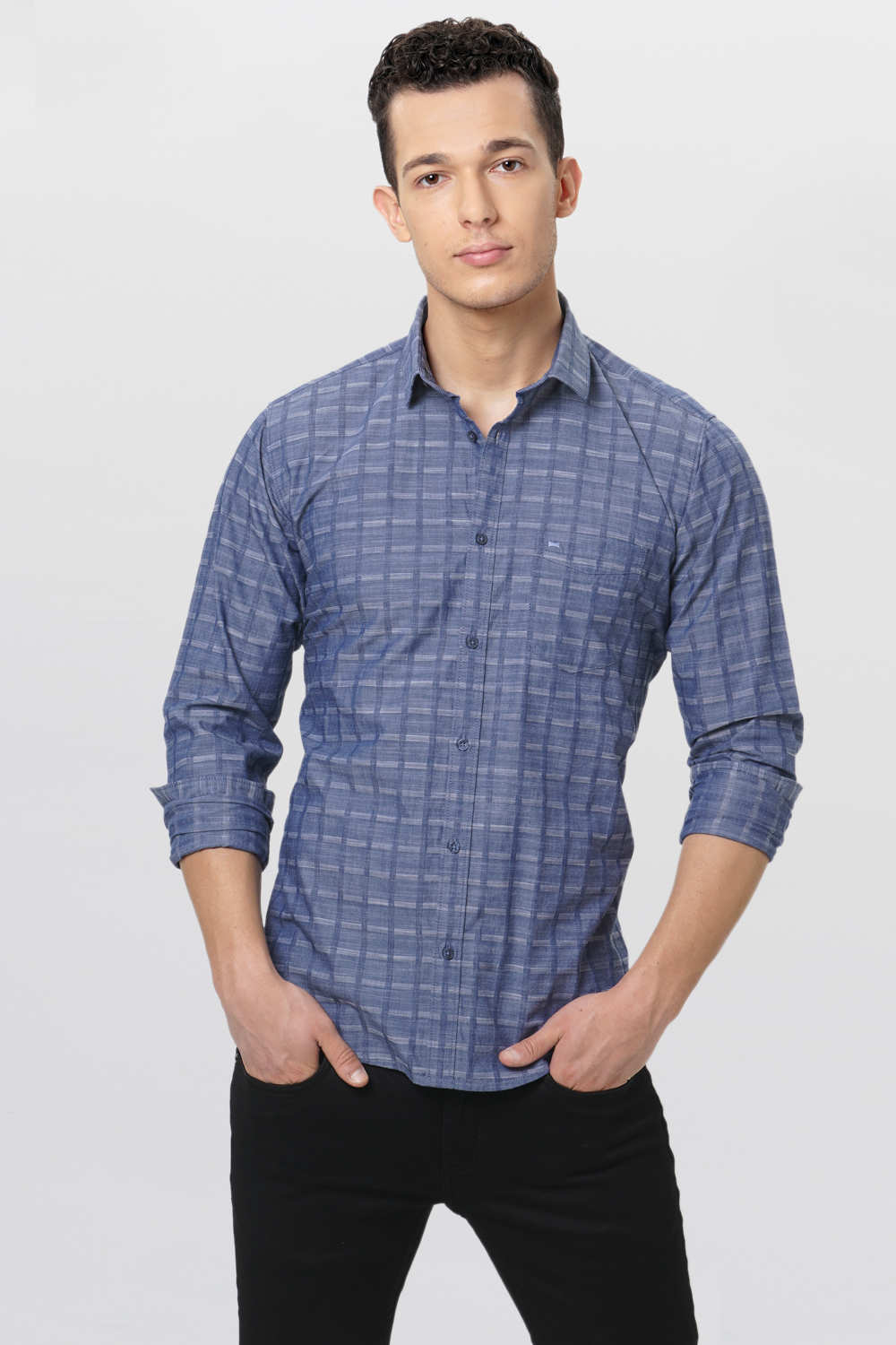 BASICS SLIM FIT CHECKS SHIRT