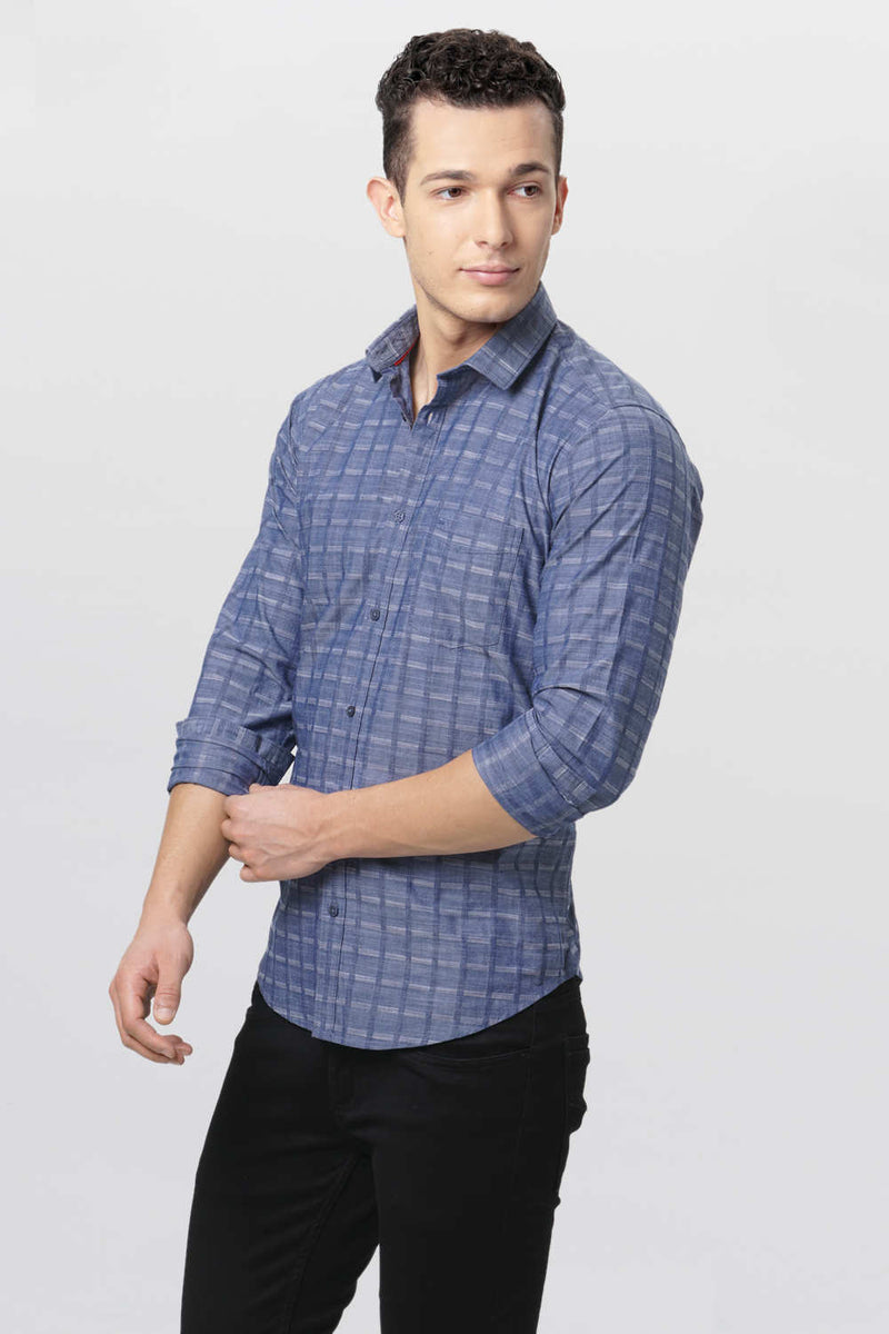 BASICS SLIM FIT CHECKS SHIRT