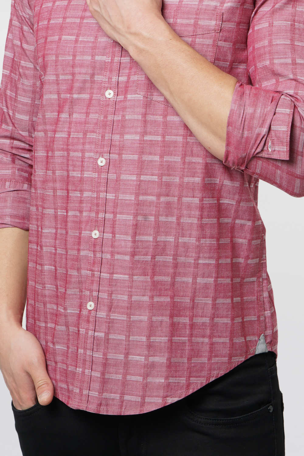 BASICS SLIM FIT CHECKS SHIRT