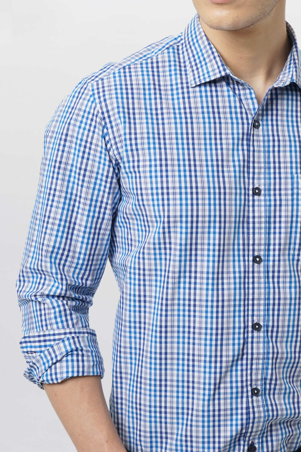 BASICS SLIM FIT CHECKS SHIRT