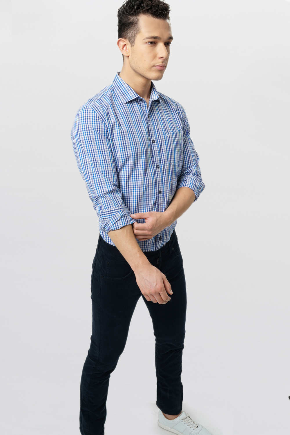 BASICS SLIM FIT CHECKS SHIRT