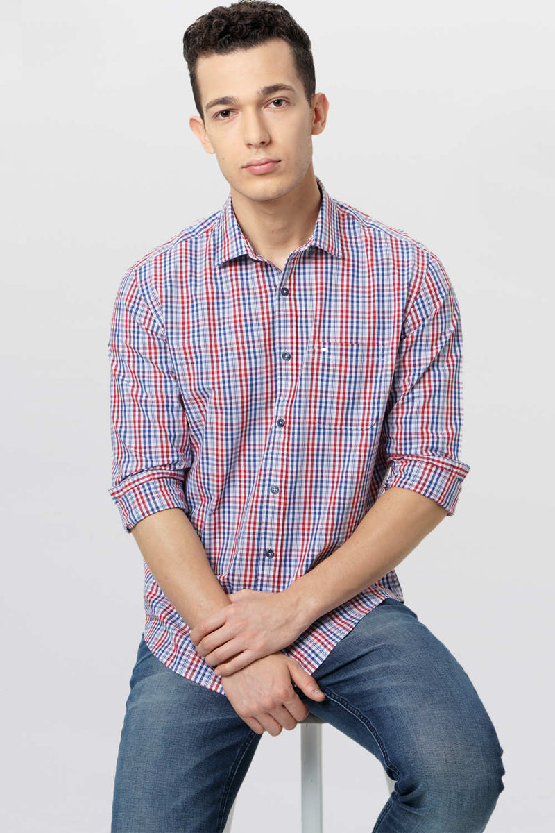 BASICS SLIM FIT CHECKS SHIRT