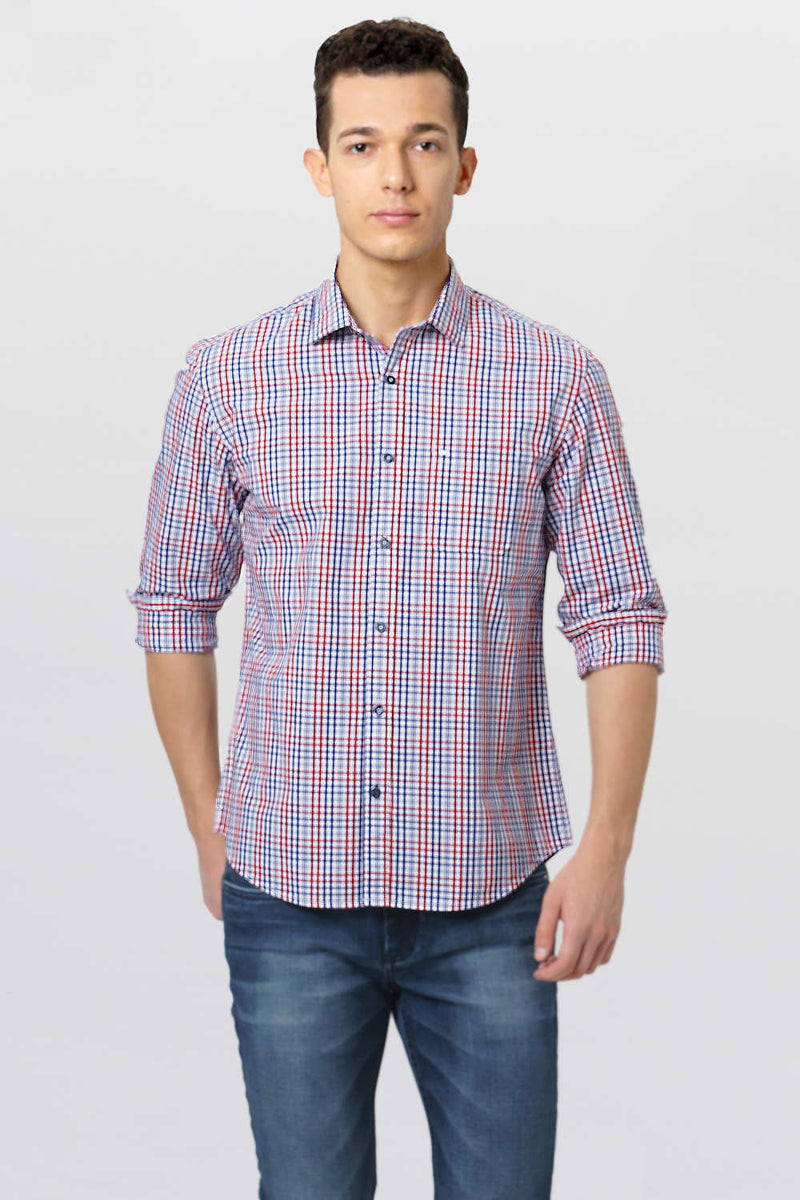 BASICS SLIM FIT CHECKS SHIRT