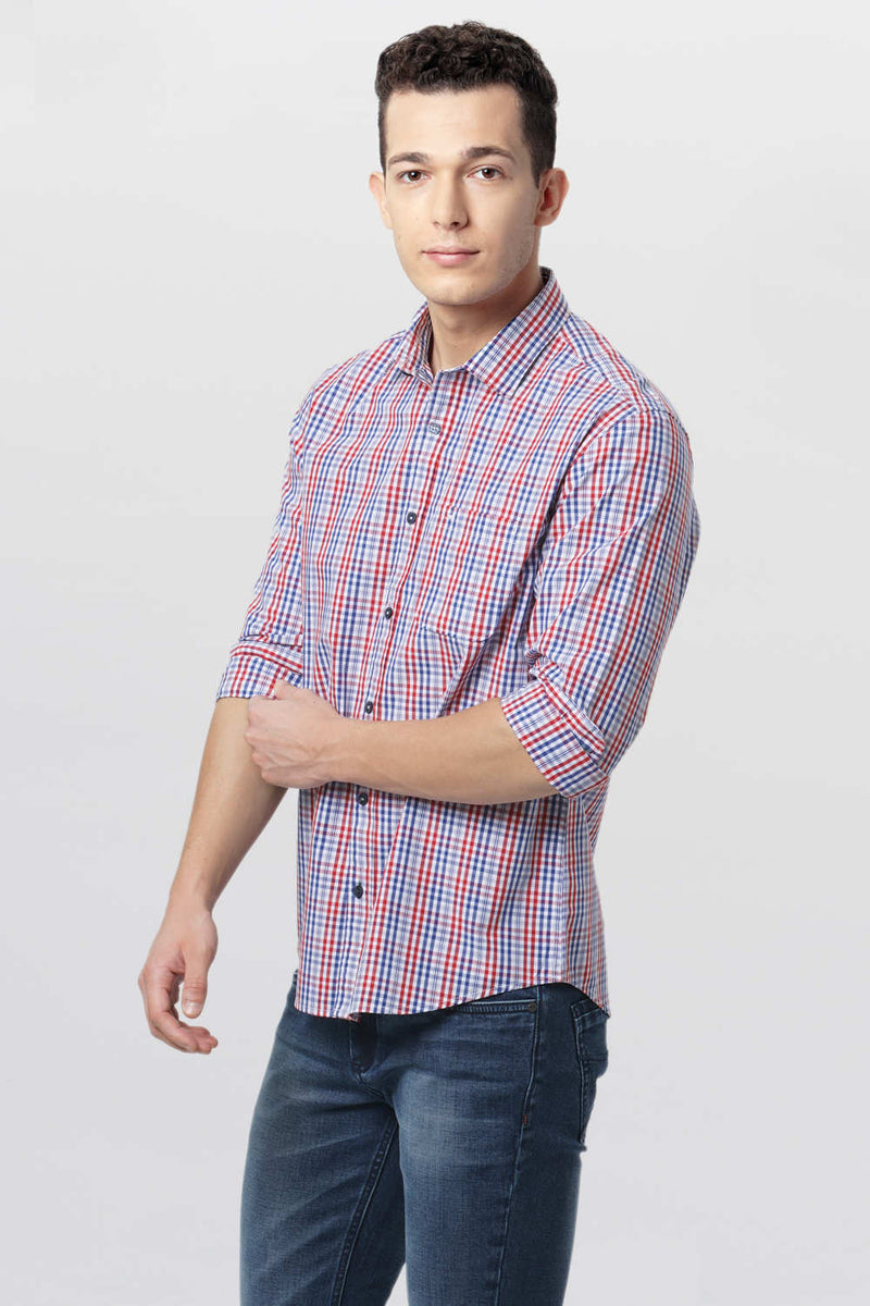 BASICS SLIM FIT CHECKS SHIRT