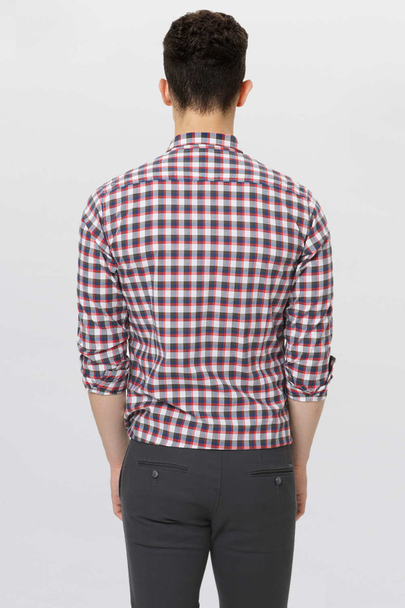 BASICS SLIM FIT CHECKS SHIRT