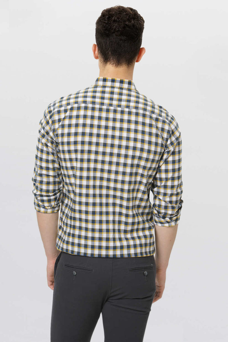 BASICS SLIM FIT CHECKS SHIRT