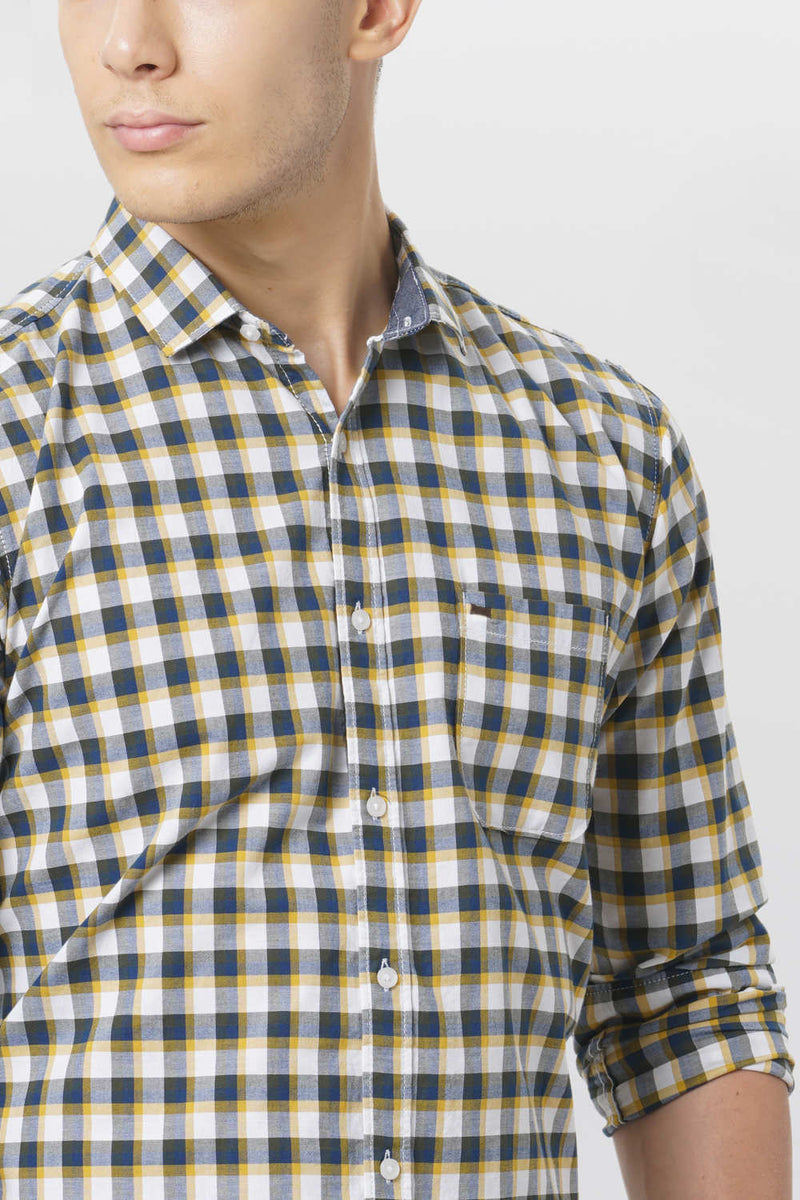 BASICS SLIM FIT CHECKS SHIRT