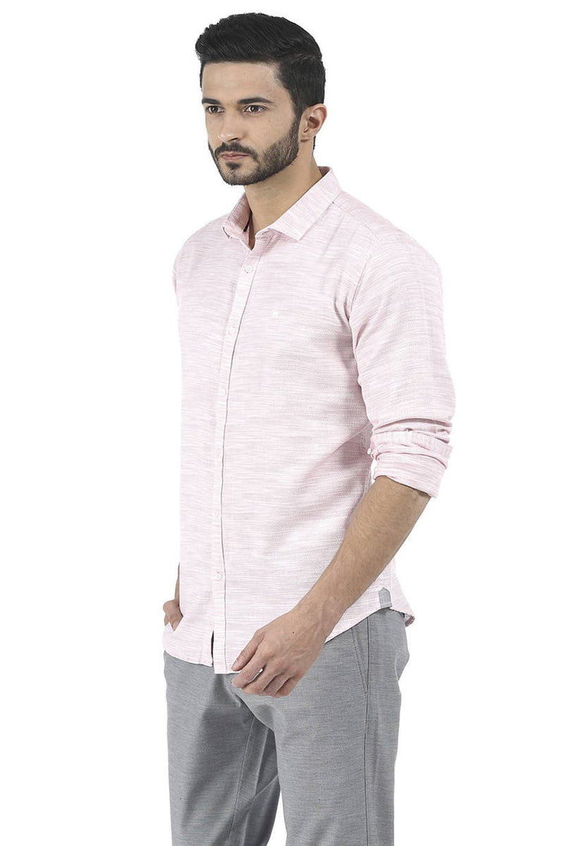 BASICS SLIM FIT WEFT DOBBY SHIRT