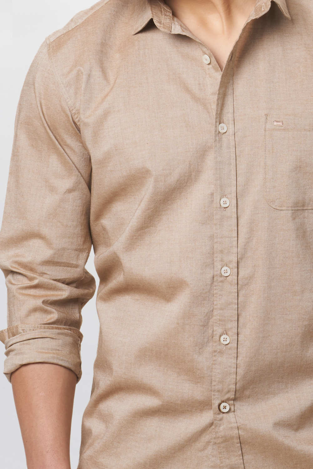 BASICS SLIM FIT CHAMBRAY SHIRT