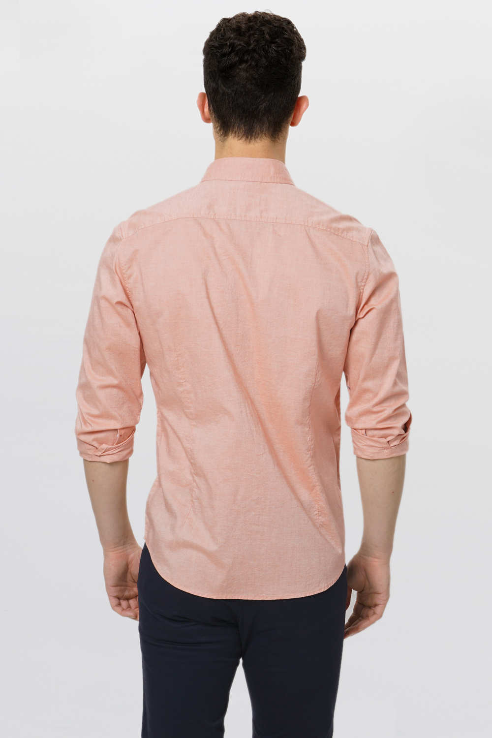 BASICS SLIM FIT CHAMBRAY SHIRT