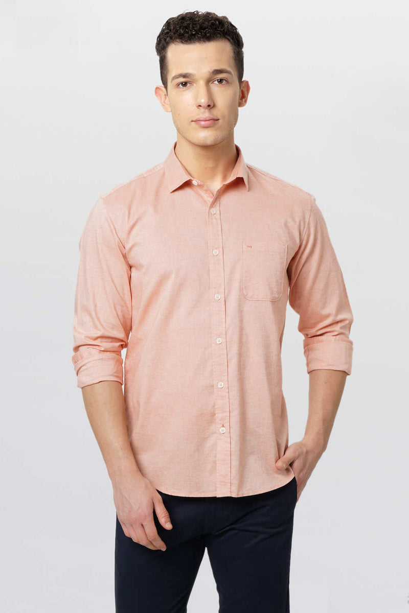 BASICS SLIM FIT CHAMBRAY SHIRT