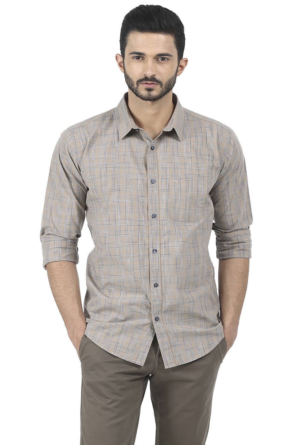 BASICS SLIM FIT CHECKS SHIRT