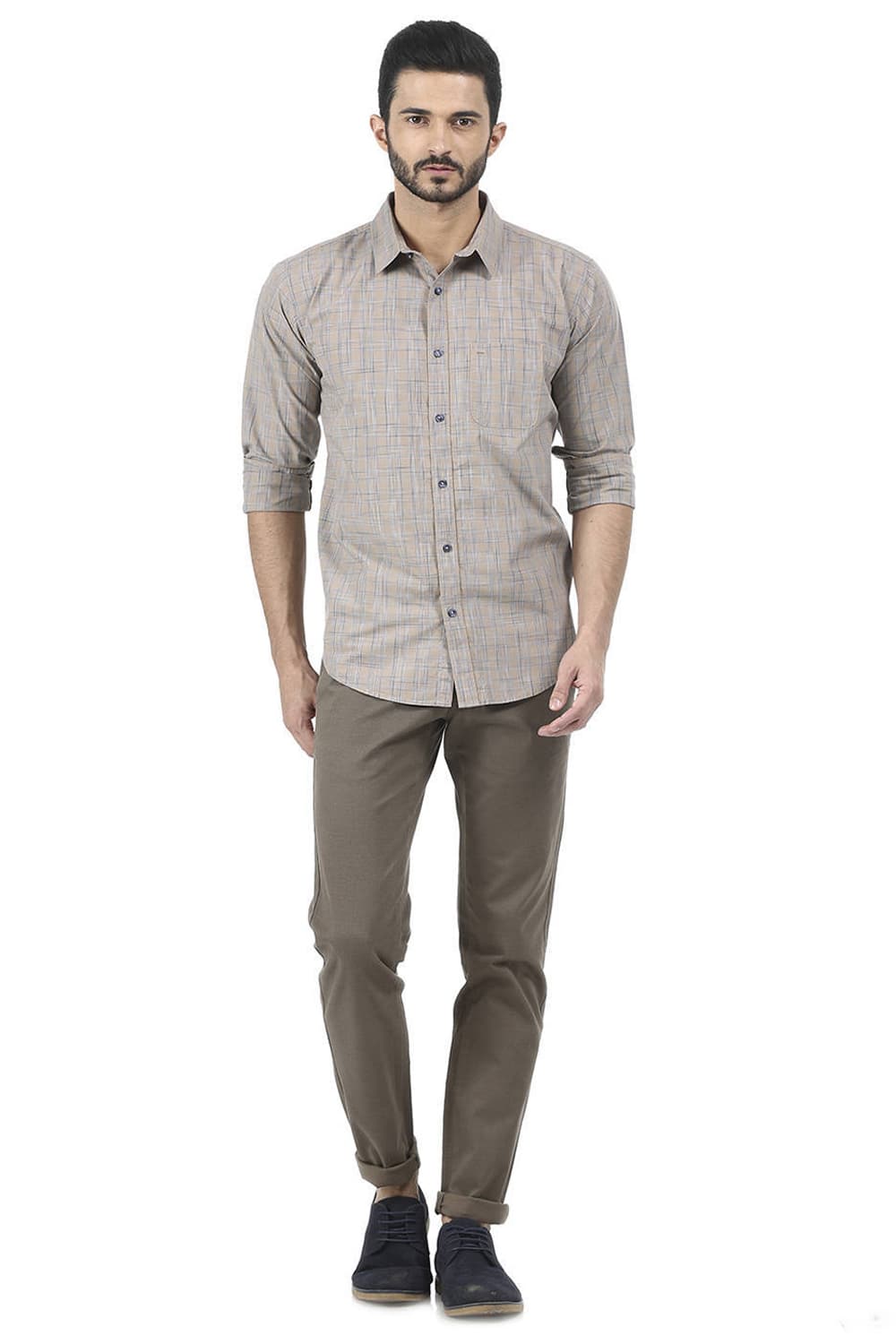 BASICS SLIM FIT CHECKS SHIRT