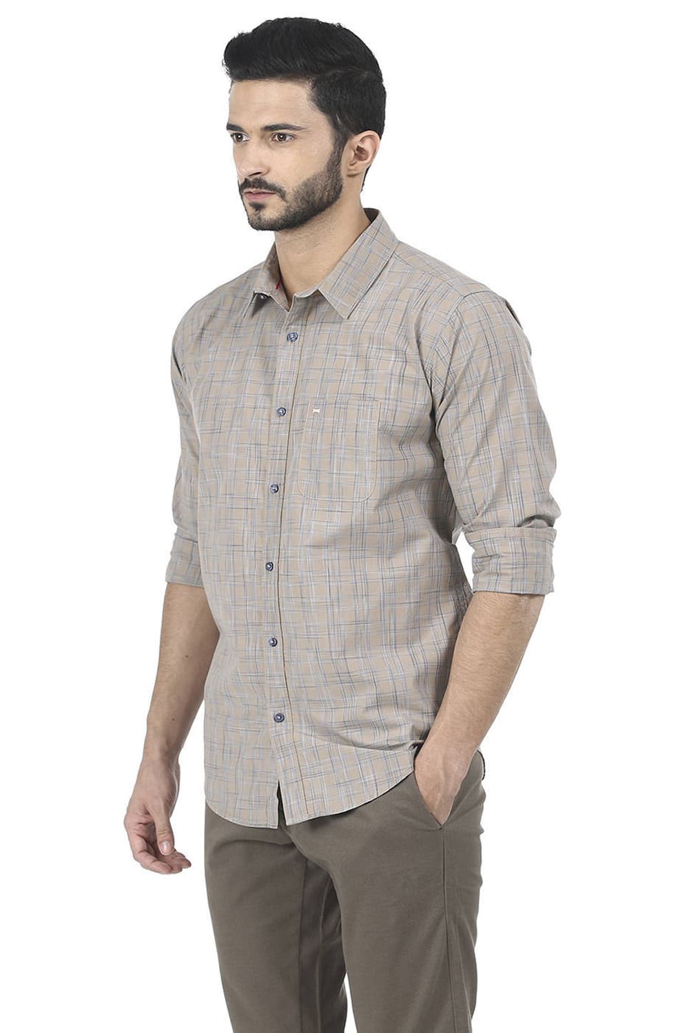 BASICS SLIM FIT CHECKS SHIRT