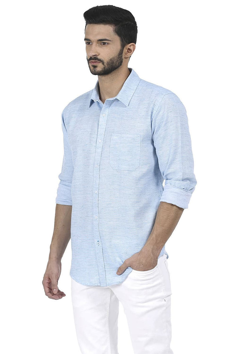 BASICS SLIM FIT DOBBY SHIRT