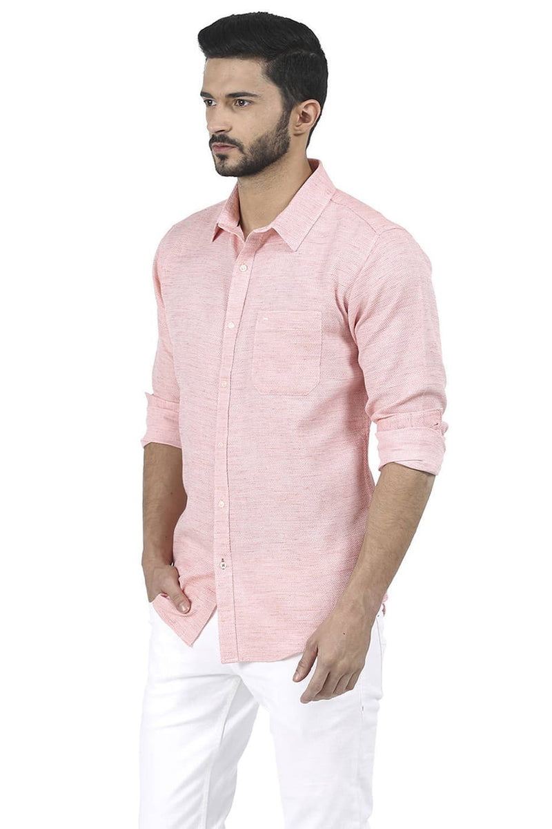 BASICS SLIM FIT DOBBY SHIRT