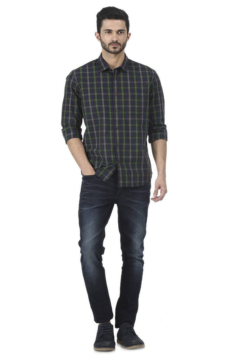 BASICS SLIM FIT CHECKS SHIRT