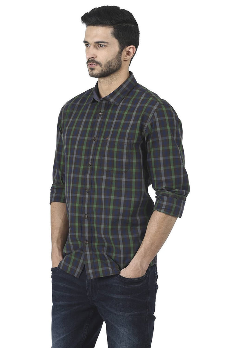 BASICS SLIM FIT CHECKS SHIRT