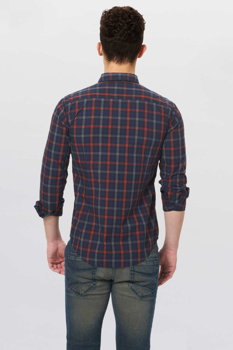 BASICS SLIM FIT CHECKS SHIRT