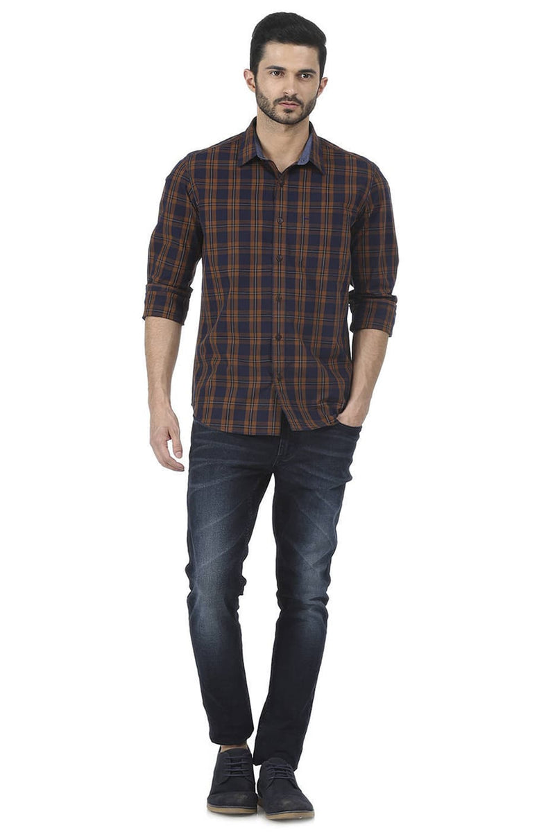 BASICS SLIM FIT CHECKS SHIRT