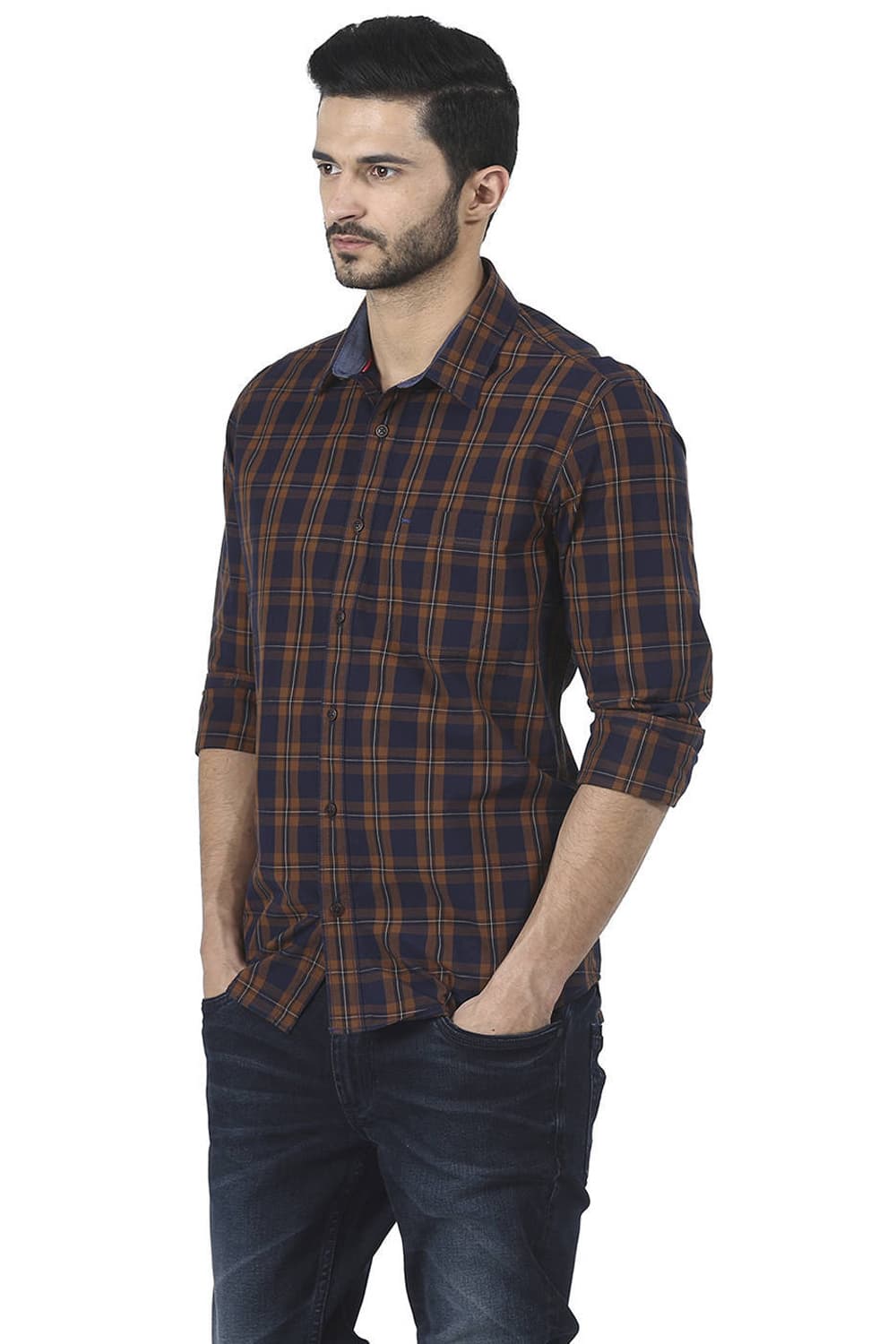 BASICS SLIM FIT CHECKS SHIRT