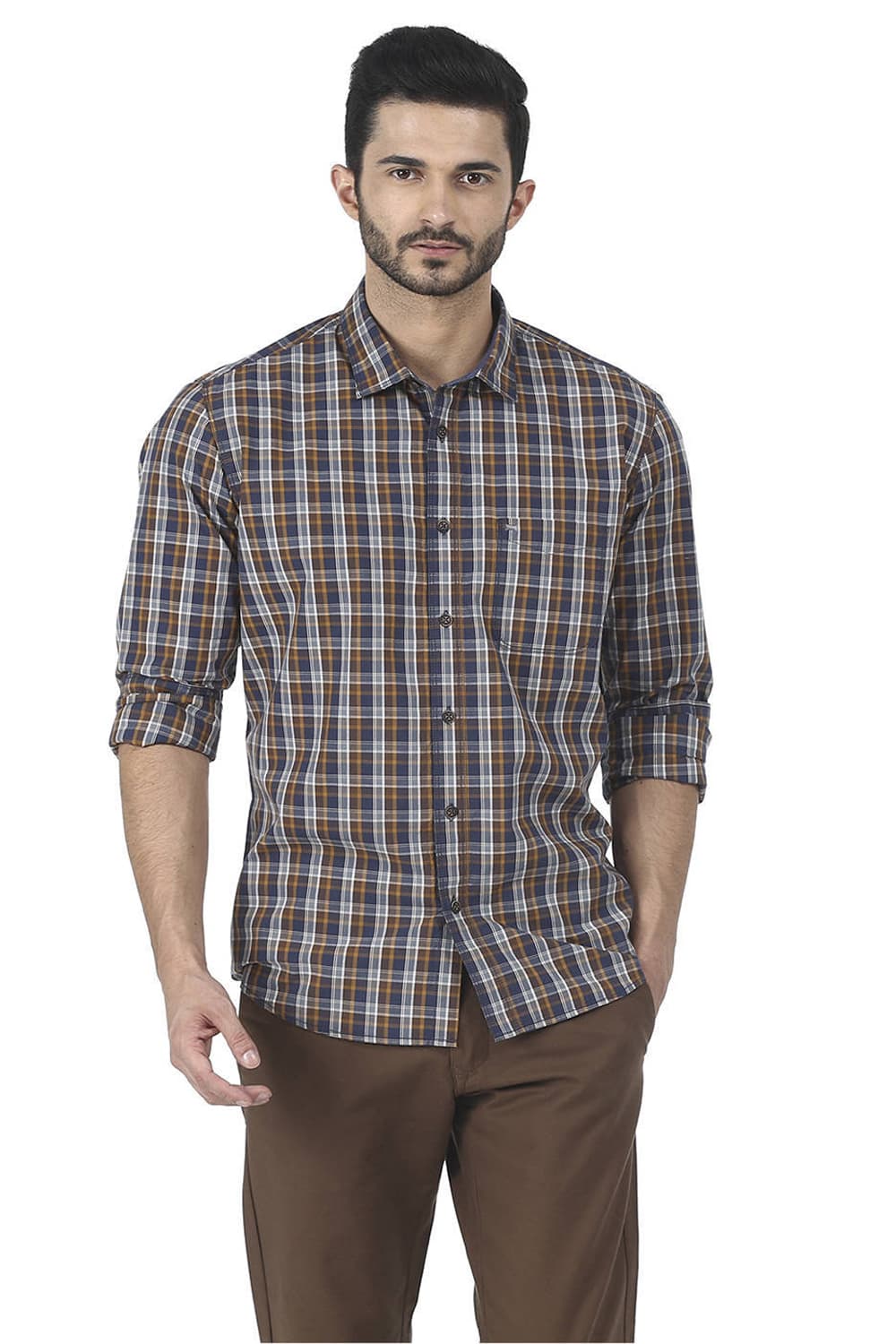 BASICS SLIM FIT CHECKS SHIRT