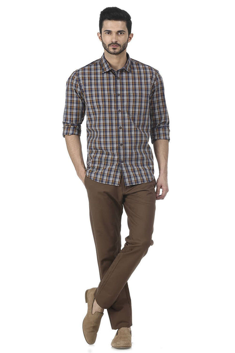 BASICS SLIM FIT CHECKS SHIRT