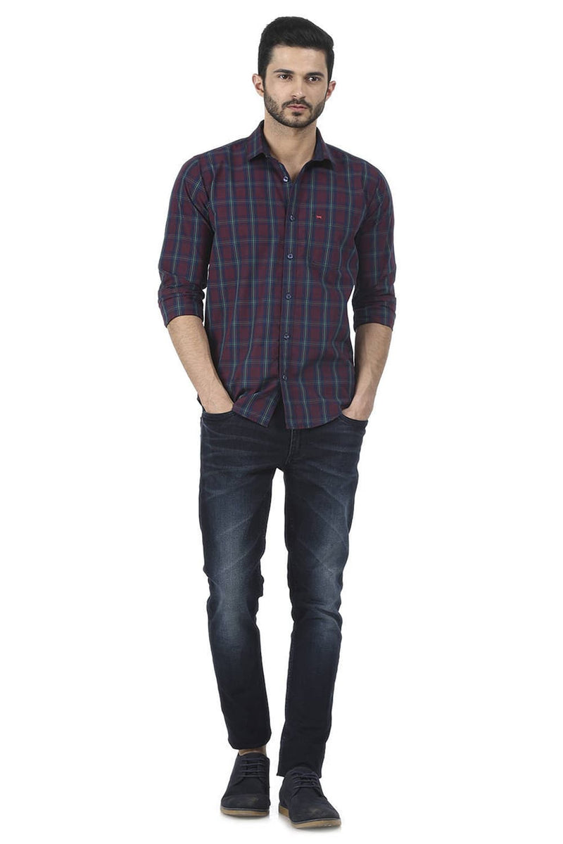 BASICS SLIM FIT CHECKS SHIRT